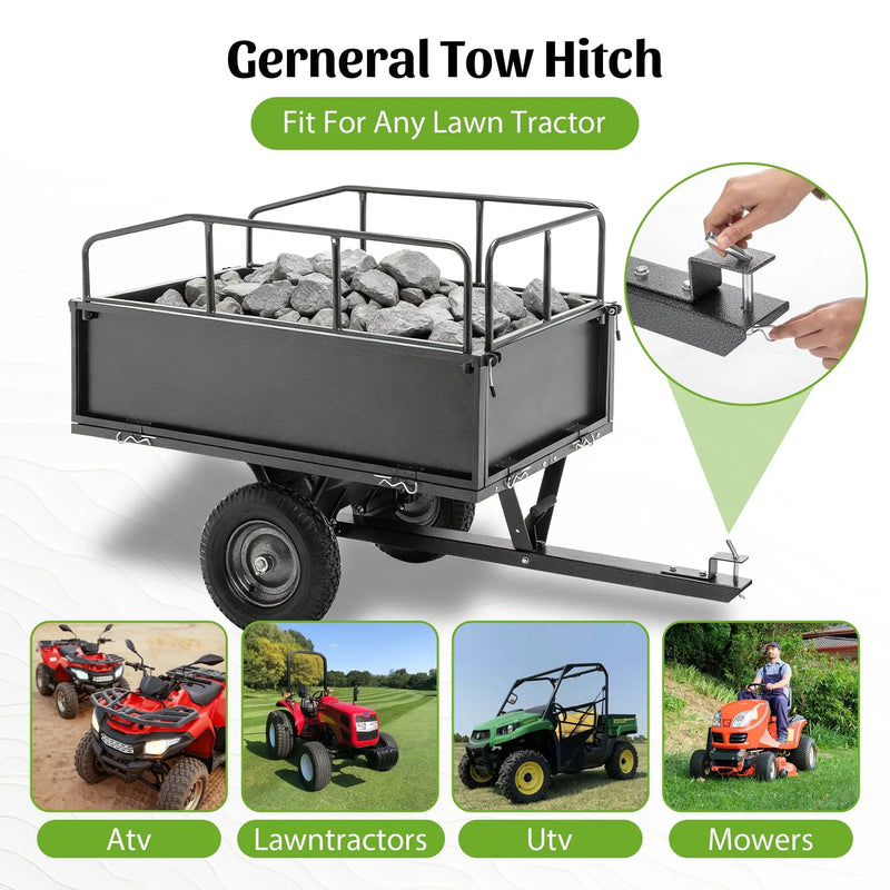 600LBS Heavy Duty Steel Dump Cart Trailer, 17 Cu.Ft. by HouseOfZazla