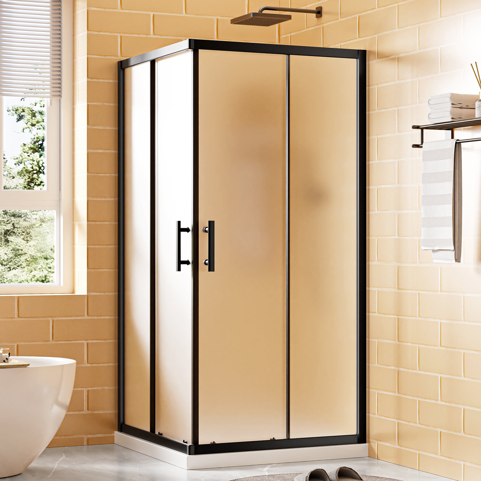 36" D x 36" W x 72" H Corner Shower Enclosure by HouseOfZazla