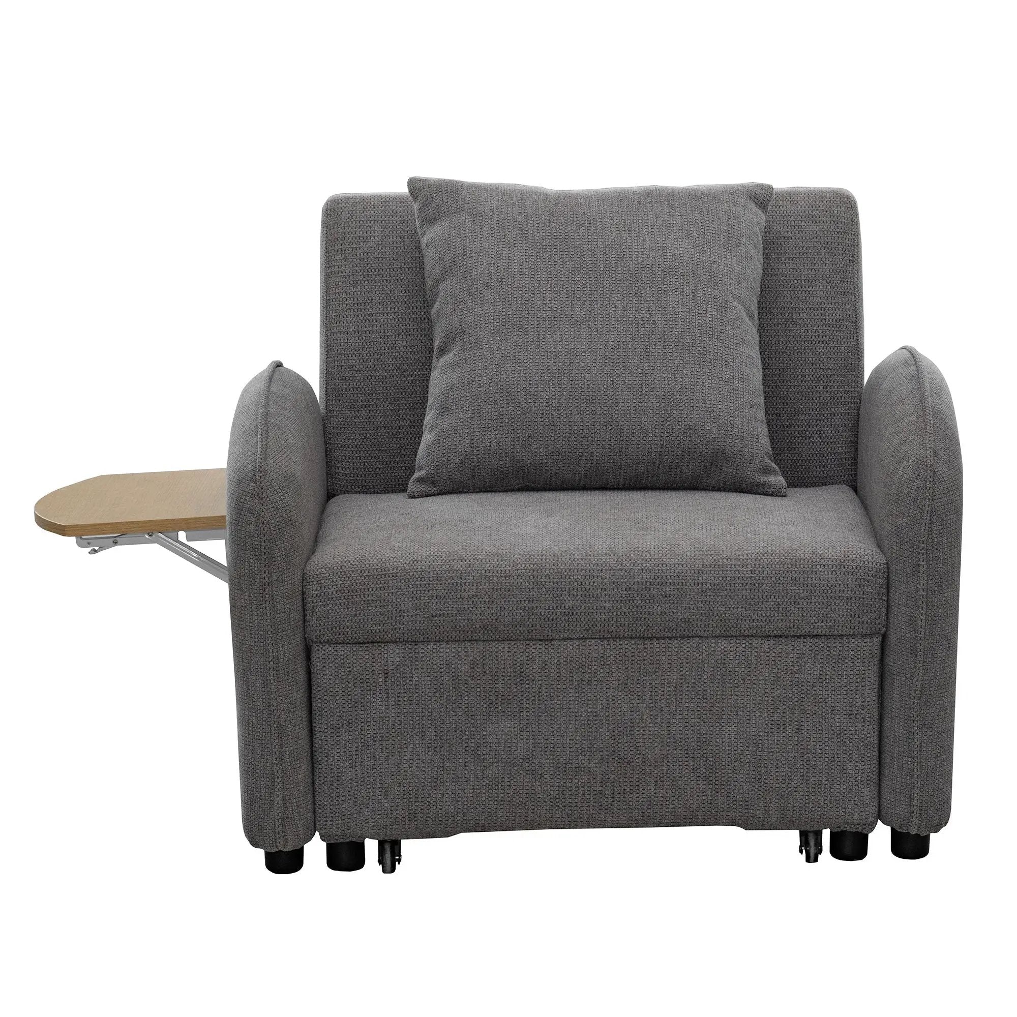 Convertible Single Chair Bed 3 In 1 Sofa With Computer Board And USB Ports - Gray by HouseOfZazla