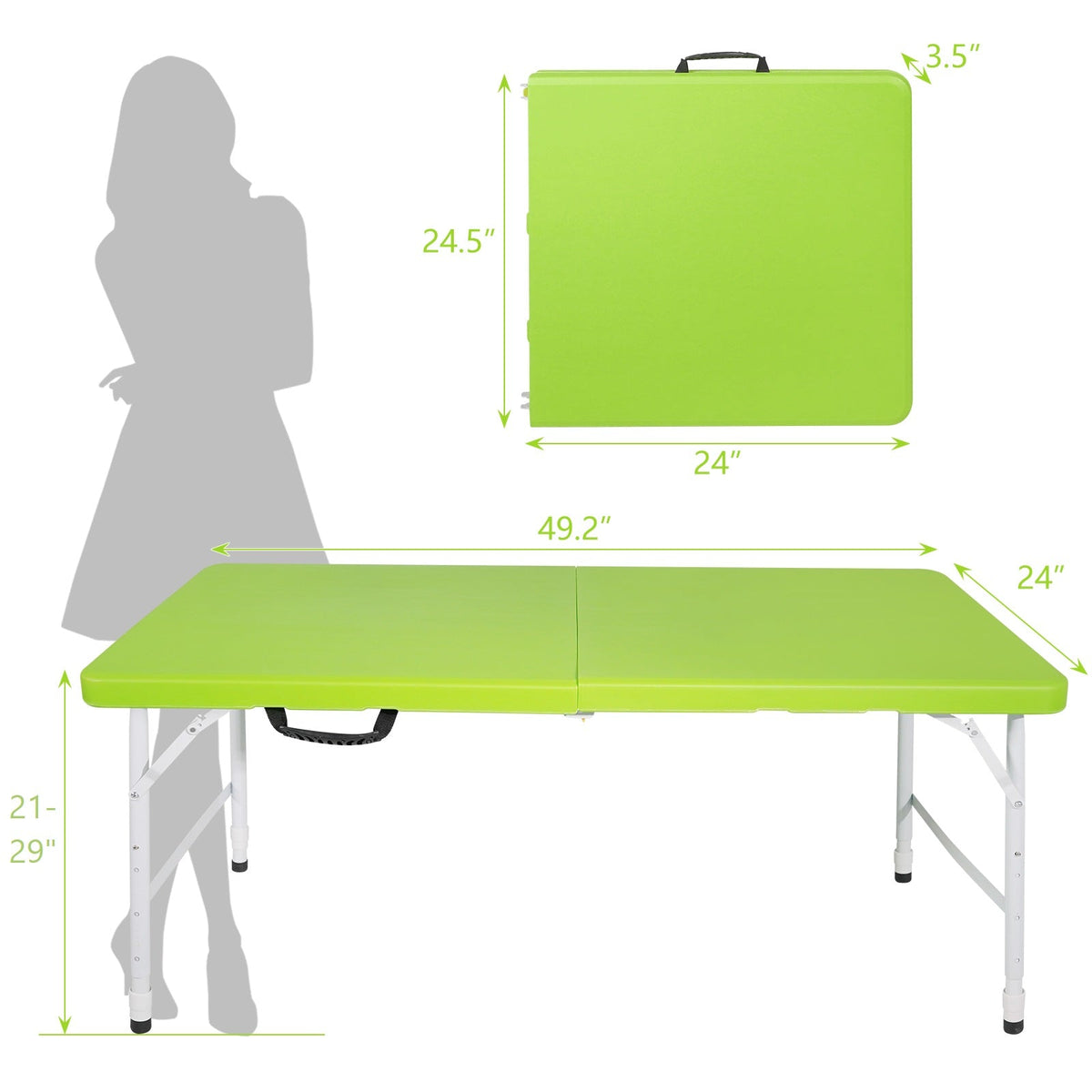 4ft Foldable Outdoor Table with Durable Construction - White, photo 2 of 7