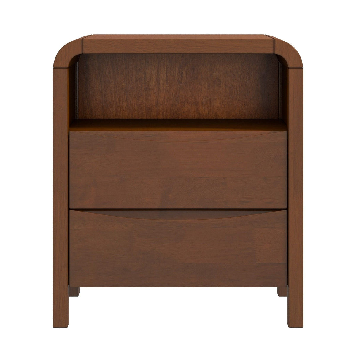 Brown 2-Drawer Nightstand with Solid Wood Construction, photo 3 of 13
