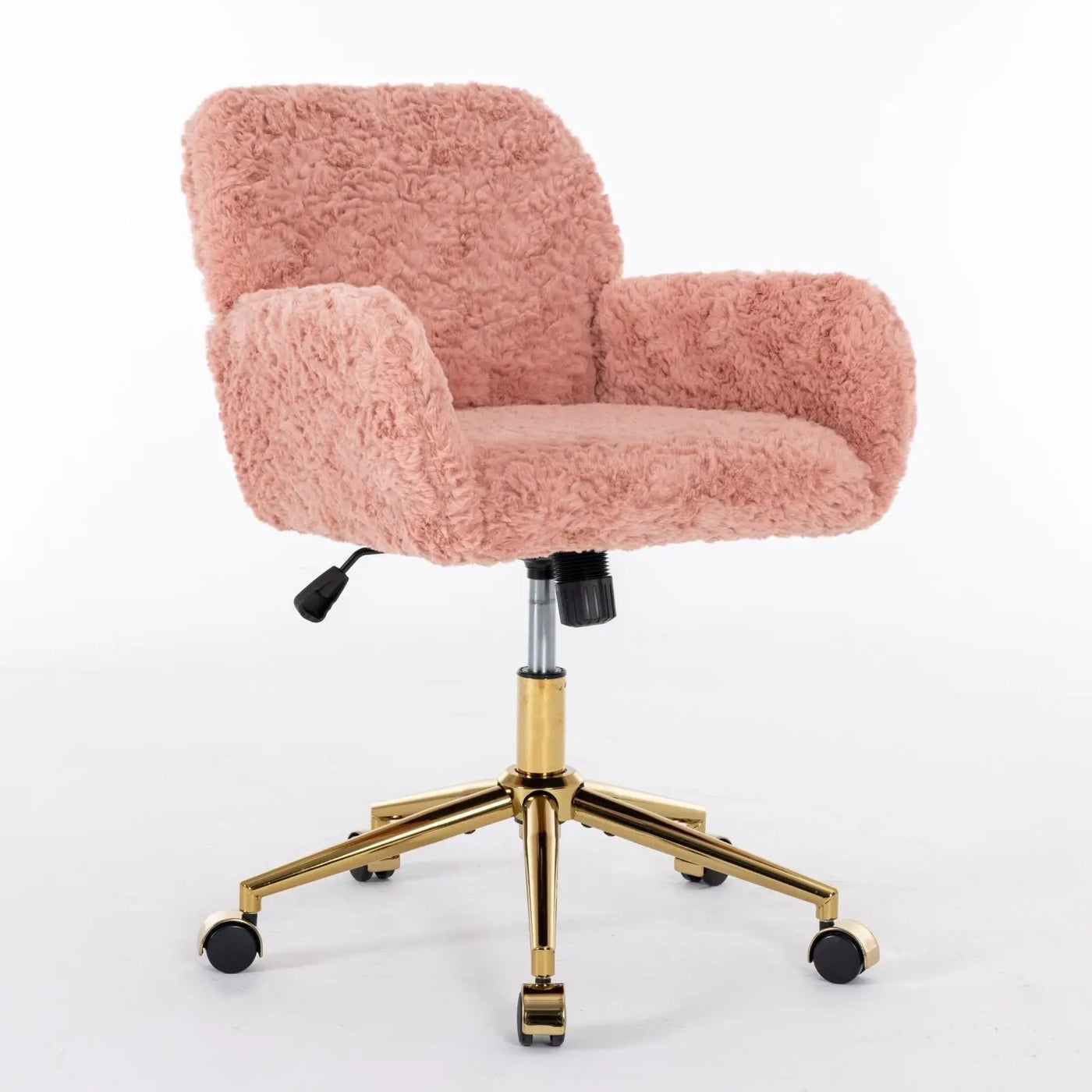 Office Chair, Artificial Rabbit Hair Home Office Chair With Metal Base, Adjustable Desk Chair Swivel Office Chair, Vanity Chair by HouseOfZazla