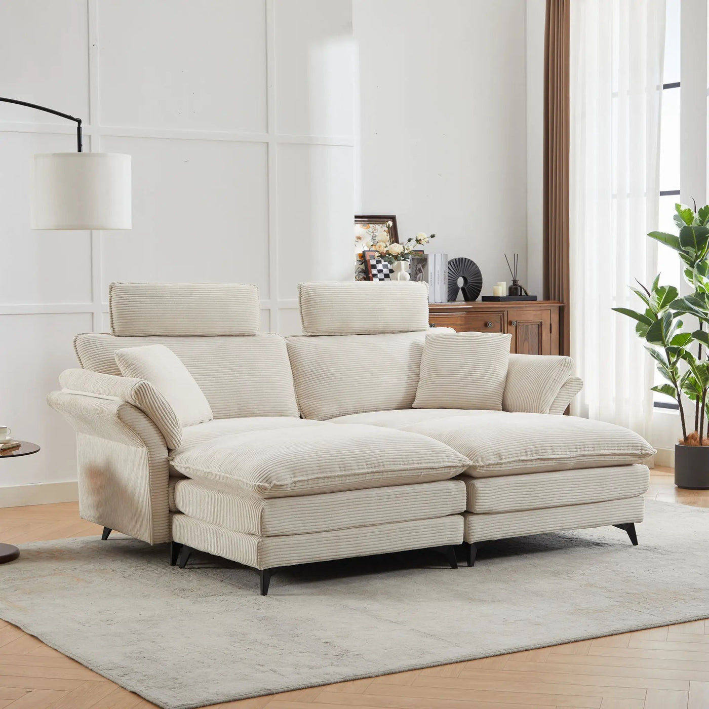 Modern Deep Seat Sectional Sofa With Ottoman by HouseOfZazla