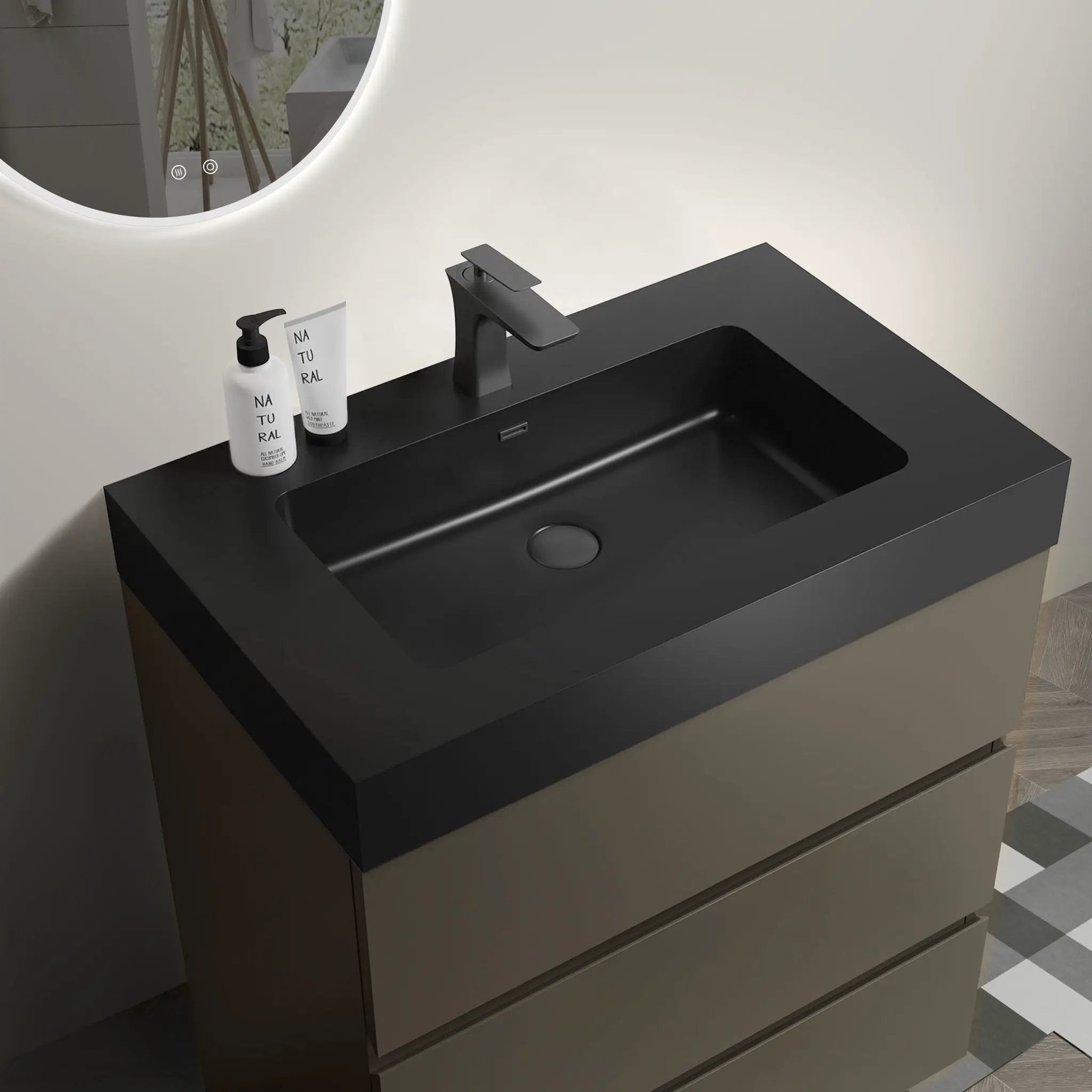 Alice - Bathroom Vanity With Sink, Large Storage Freestanding Bathroom Vanity For Modern Bathroom, One-Piece Sink Basin Without Drain And Faucet by Unique Piece Furniture