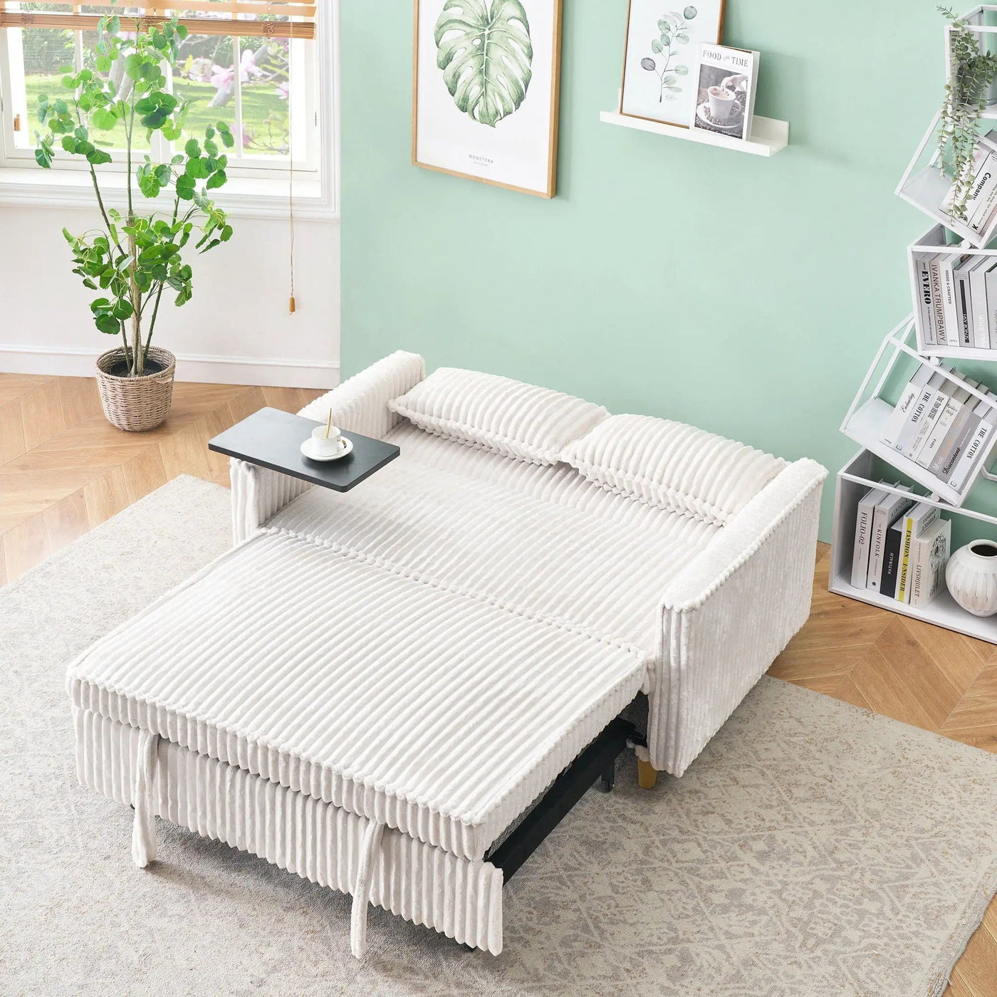 Pull Out Sofa With Movable Tabletop And USB Ports by HouseOfZazla