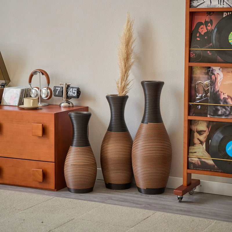 Designer Floor Vases, Large Vases For Home Decor Flooring (Set of 3) by HouseOfZazla