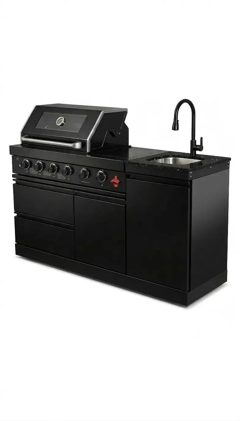 65.4-Inch Deluxe Stainless Steel Propane Gas Outdoor Kitchen Grill by HouseOfZazla