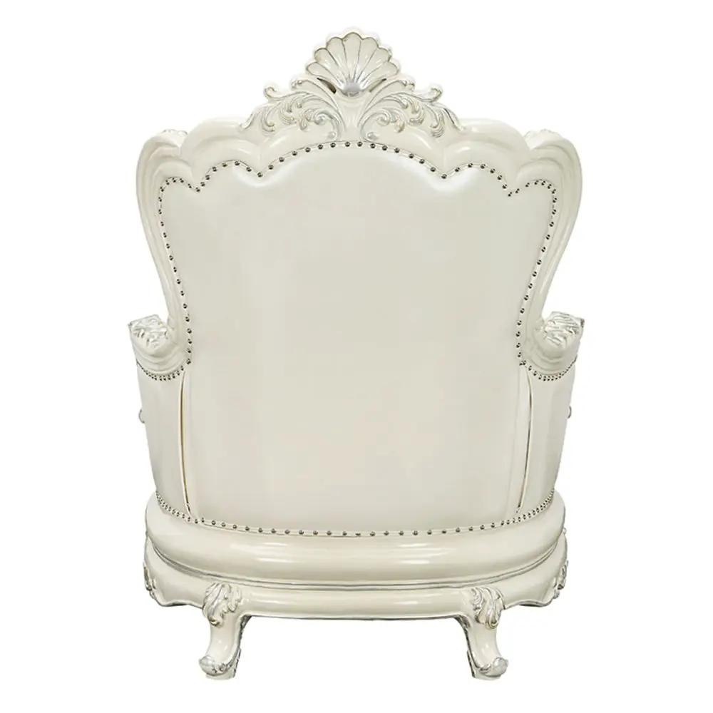 Adara - Chair With 2 Pillows - Pearl White Synthetic Leather & Antique White by Unique Piece Furniture