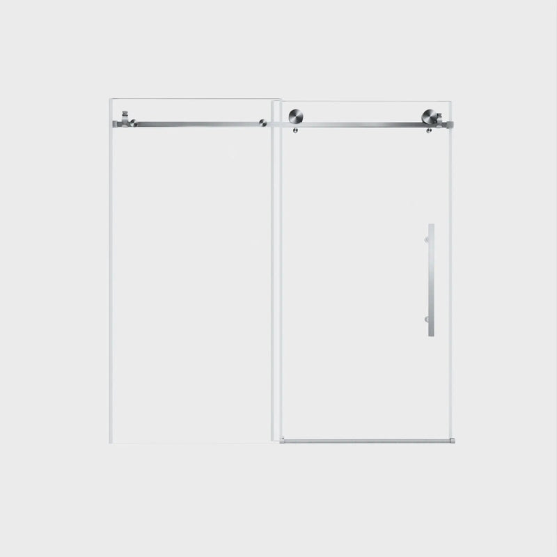 Frameless Shower Door, Smooth Sliding Tracks