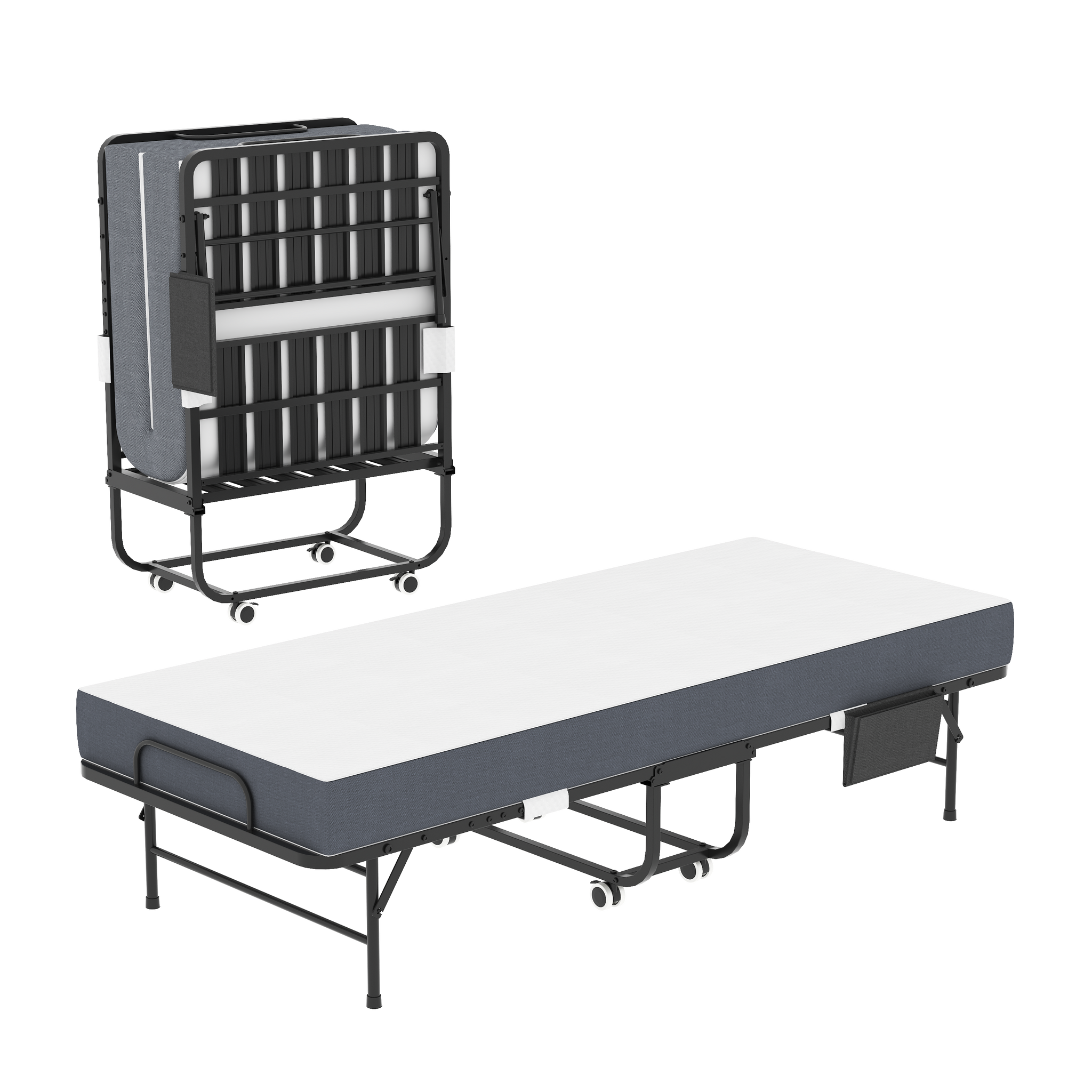 75 Inch Folding Bed with 5" Memory Foam Mattress by HouseOfZazla