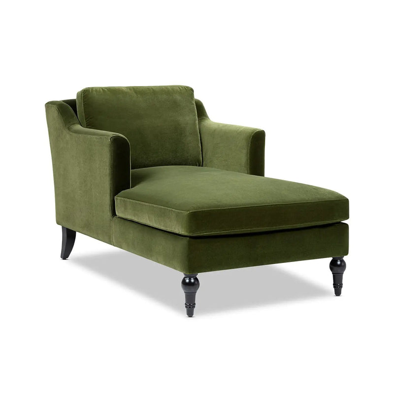 Josephine 60" Upholstered Chaise Lounge in Olive by HouseOfZazla