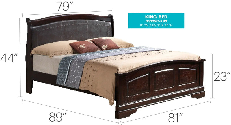 Panel Sleigh Bed Elegantly Crafted by Unique Piece Furniture