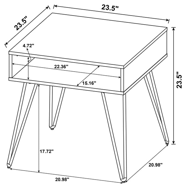 Fanning Engineered Wood Side End Table Golden Oak, photo 2 of 6