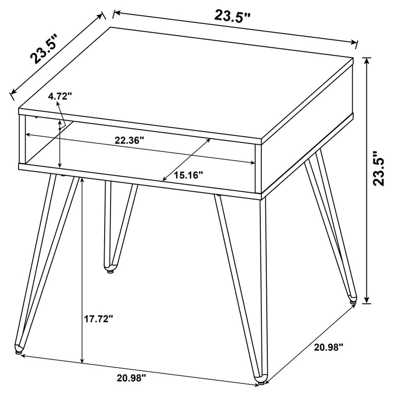 Fanning Engineered Wood Side End Table Golden Oak by Unique Piece Furniture