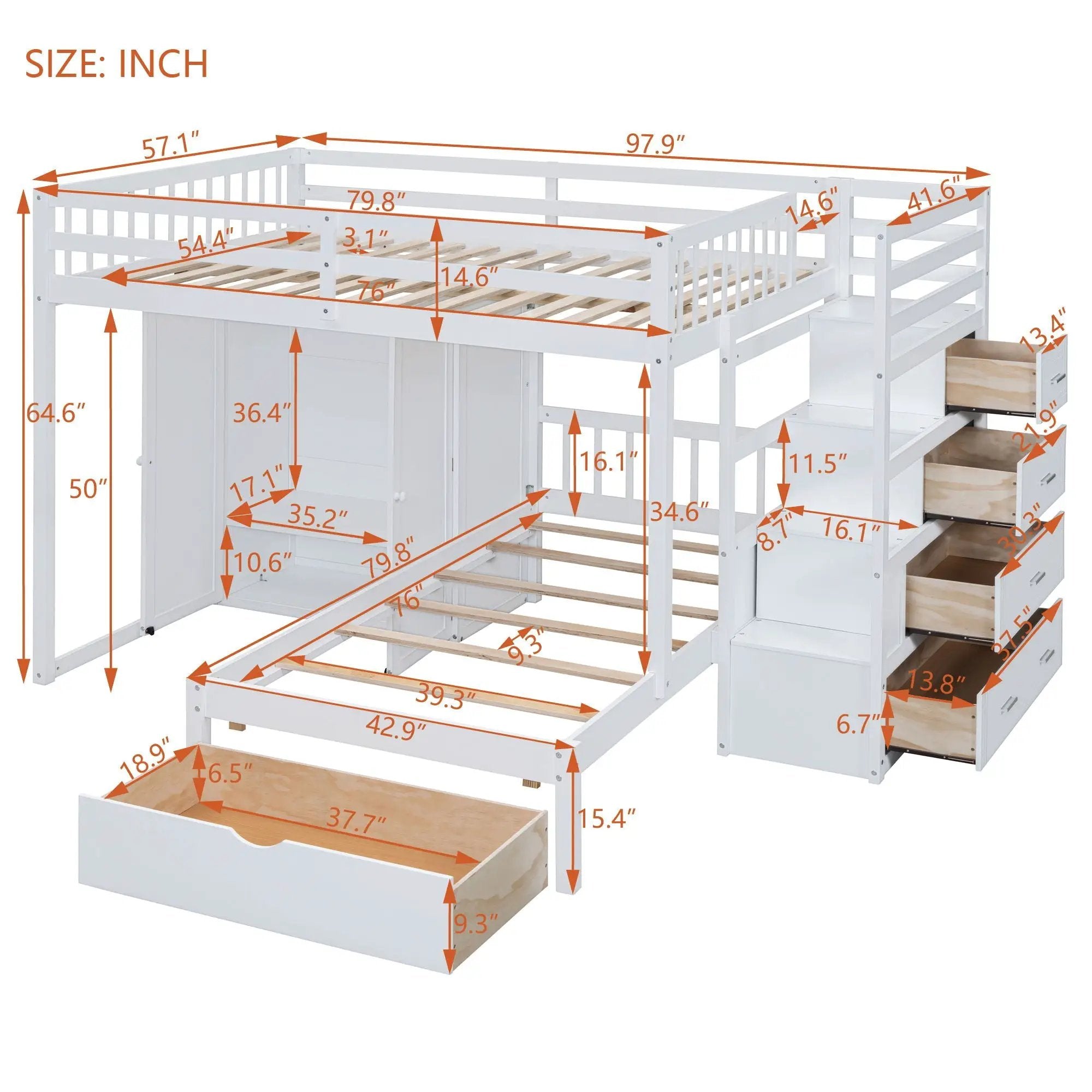 Bunk Bed With Wardrobe, Drawers by HouseOfZazla