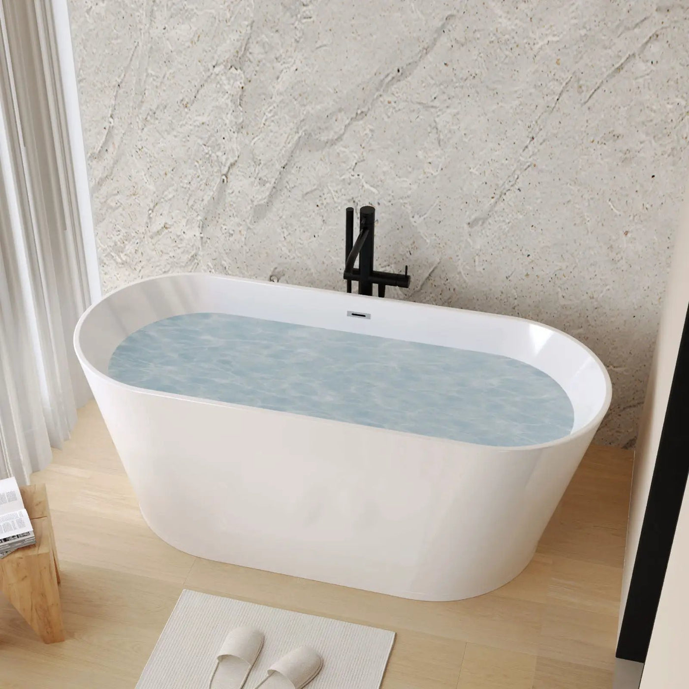 Glossy Freestanding Bathtub With Toe Tap Drain by HouseOfZazla