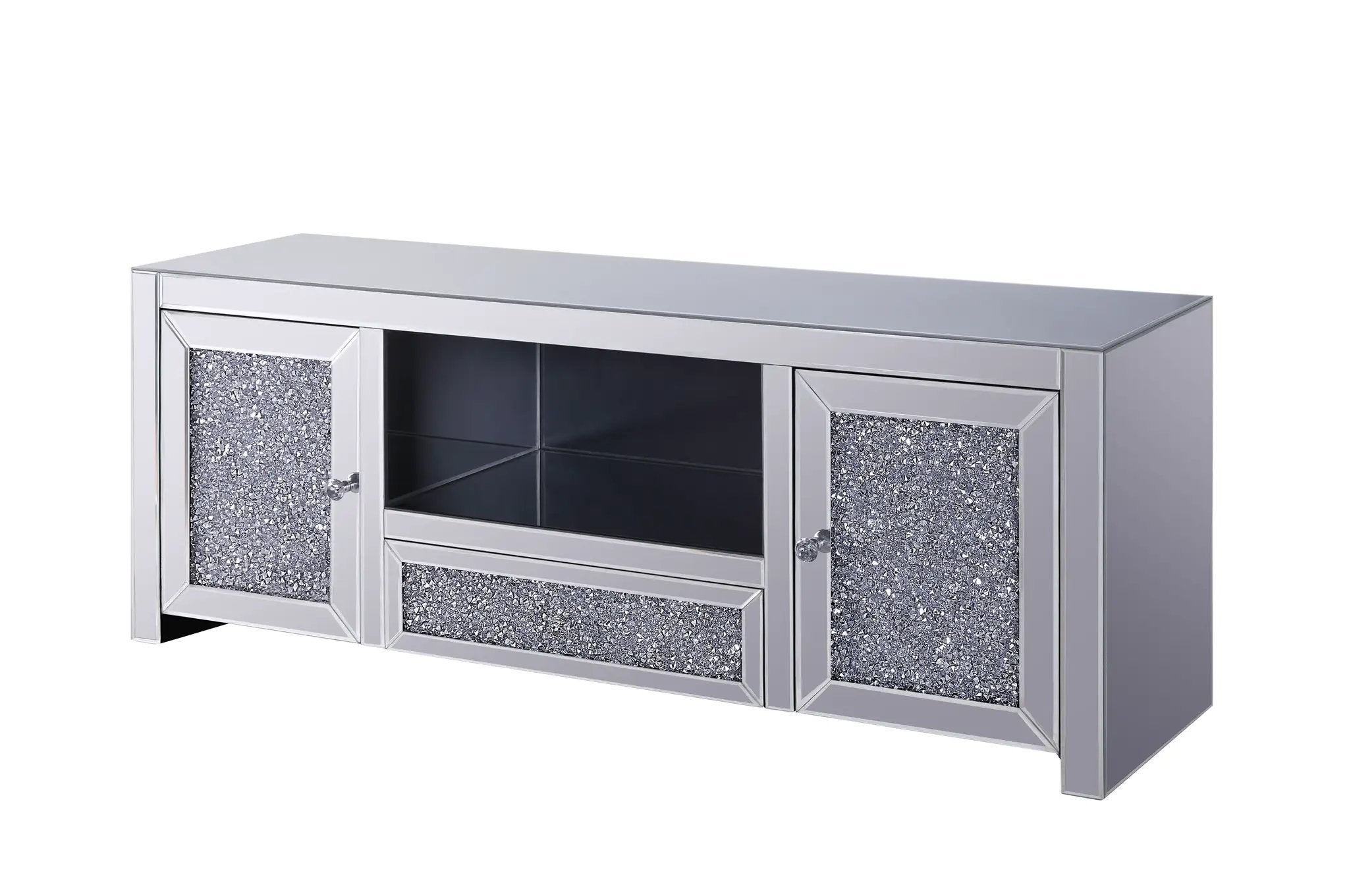 Noralie Mirrored & Faux Diamonds TV Stand (Assembled) by HouseOfZazla