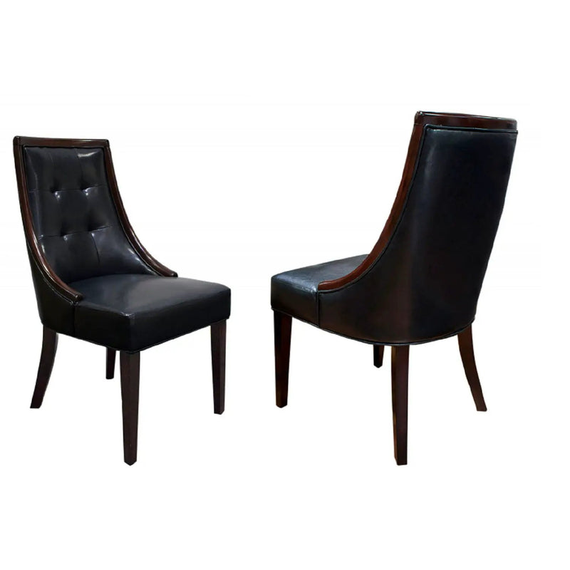 Clair - Tufted Dining Room Side Chair (Set of 2) - Dark Coffee / Black by HouseOfZazla