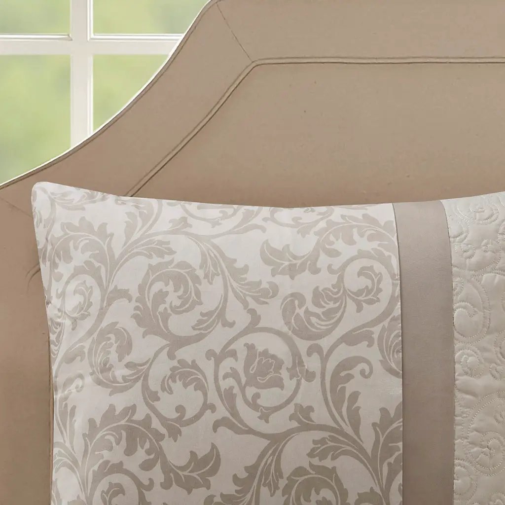 Embroidered 8 Piece Comforter Set Neutral King by HouseOfZazla