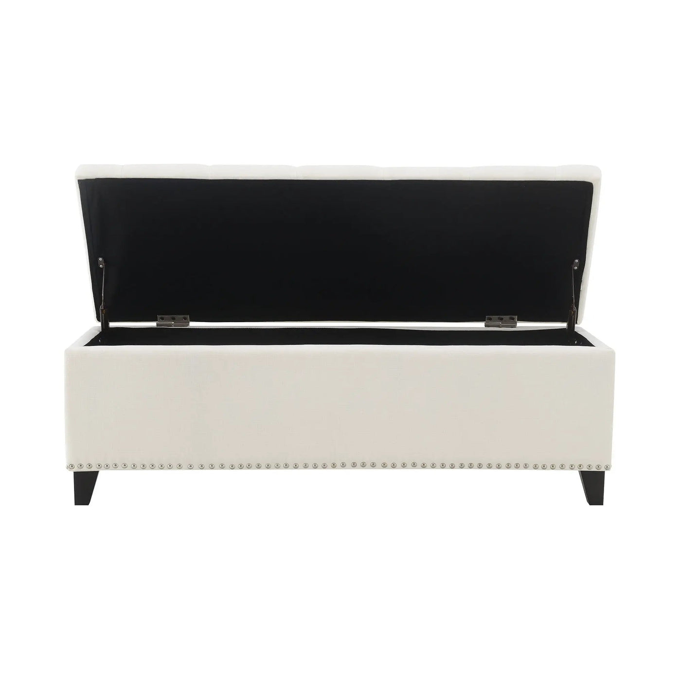 Button-Tufted Storage Ottoman With Safety Close Hinge by HouseOfZazla