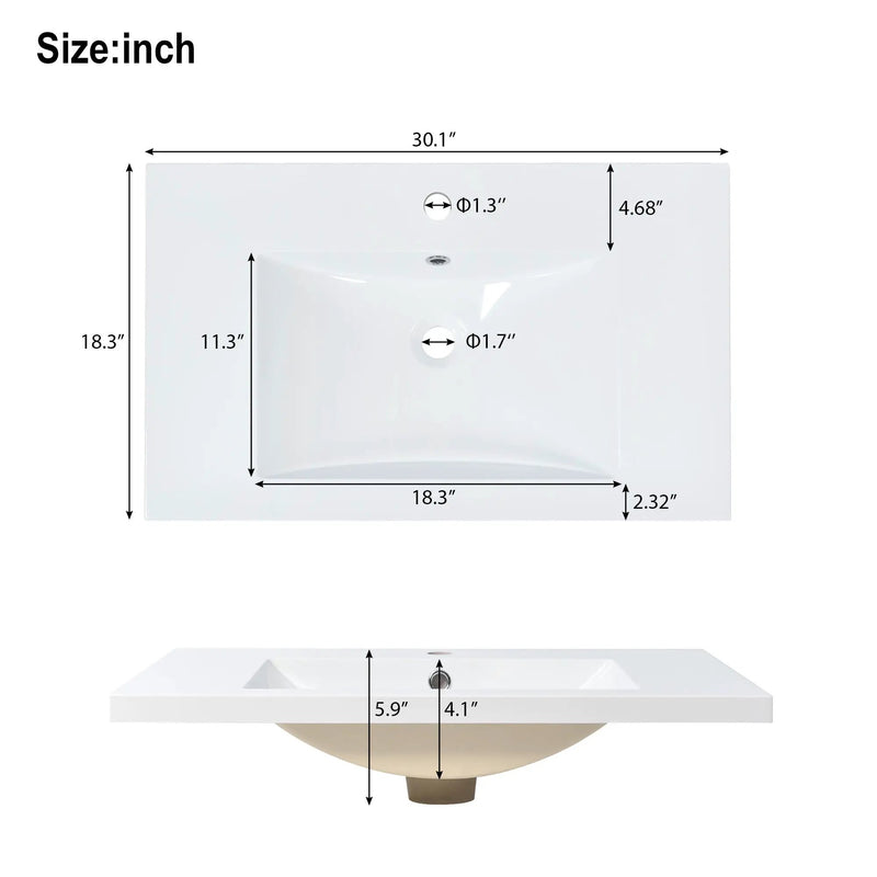 30" Bathroom Vanity Set with Sink by HouseOfZazla