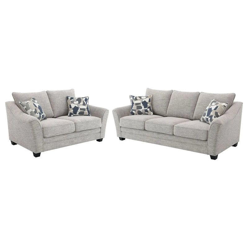 Tomkins 2-piece Boucle Upholstered Sofa Set Light Grey by Unique Piece Furniture