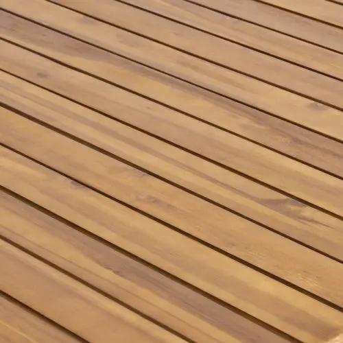 Outdoor 7 Pieces Patio Slat Design Acacia Upholstered Dining Set by HouseOfZazla