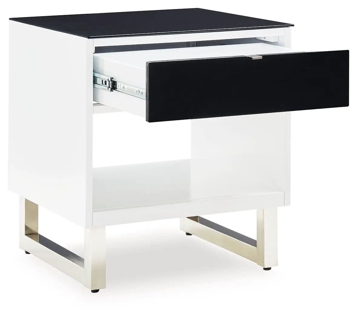 Gardoni - Rectangular End Table - White / Black by Unique Piece Furniture