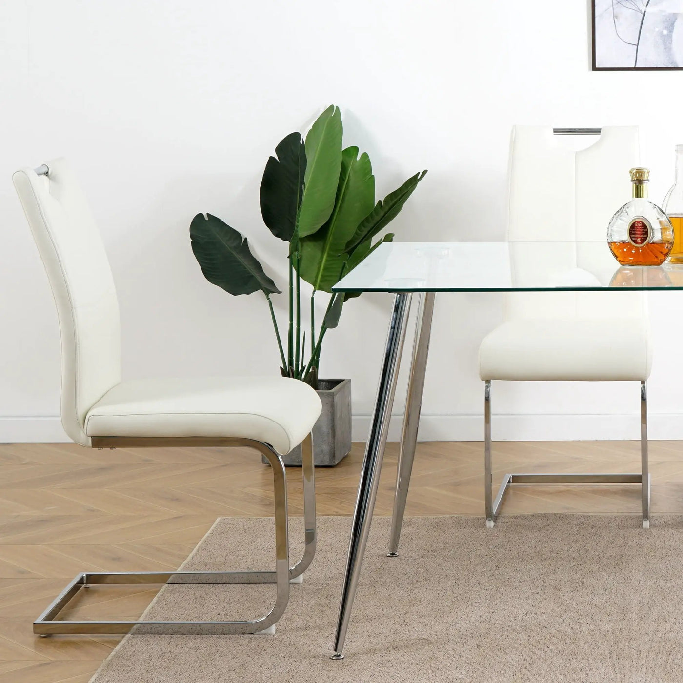 Modern Dining Chairs With Padded Seat And Metal Legs by HouseOfZazla