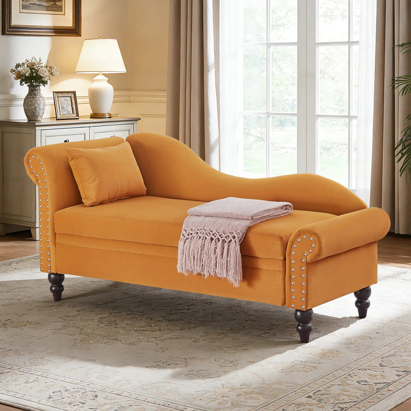 64.5'' Modern Velvet Chaise Lounge by HouseOfZazla