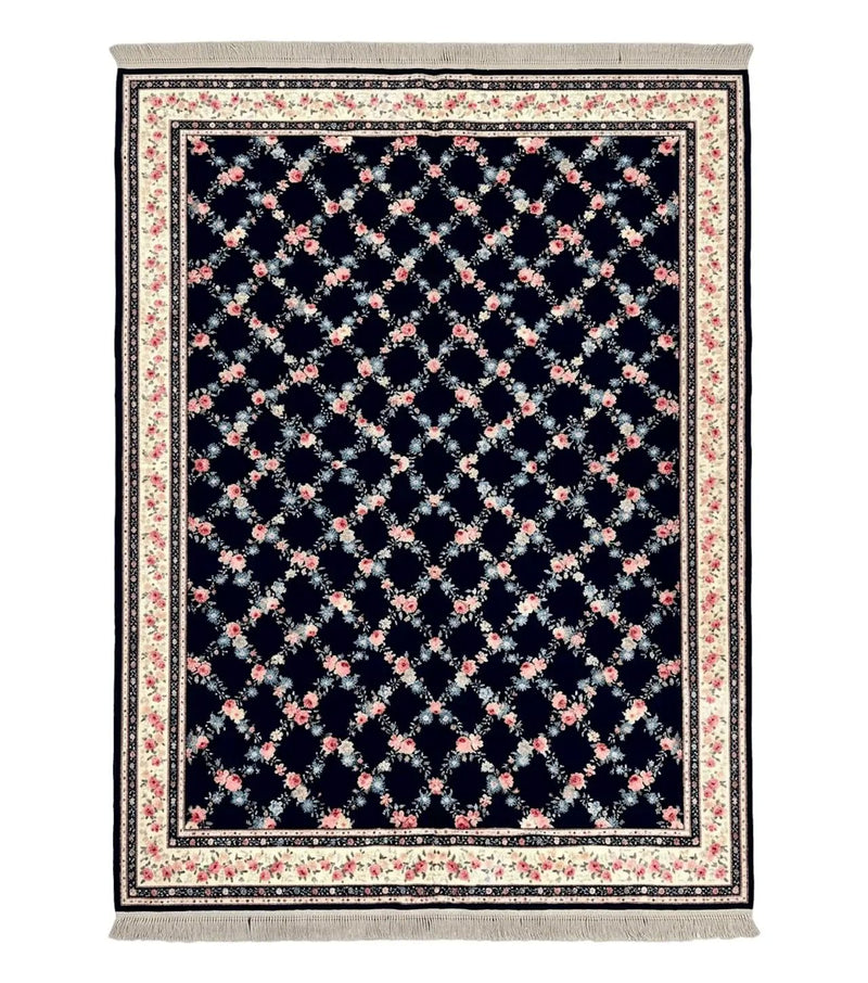 Karastan Rug 8' 8" x 12" Garden of Eden Collection Ebony Trellis #509/1270, Wool Pile Discontinued Vintage Karastan Carpet, Room Sized Rug by Jewel Rugs
