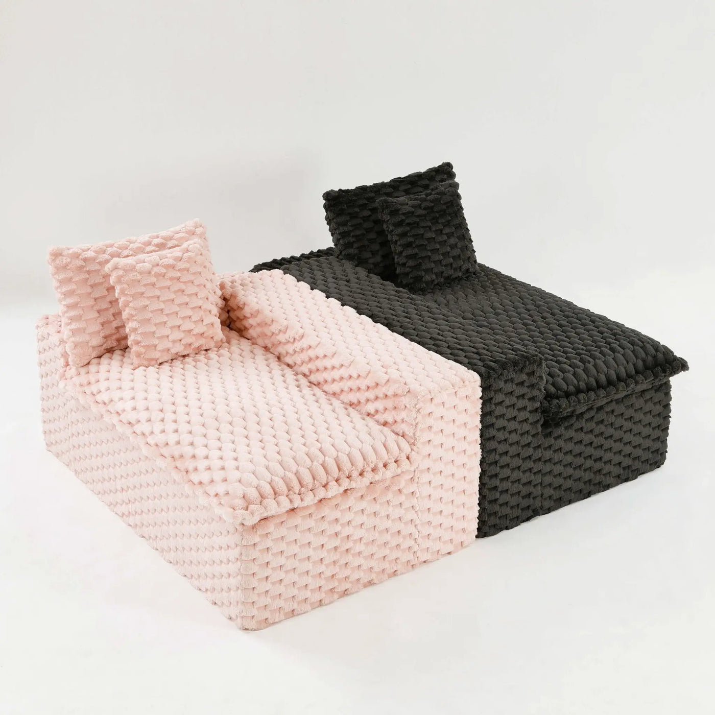 Multifunctional Sofa Pink Black, Fits 4 People by HouseOfZazla