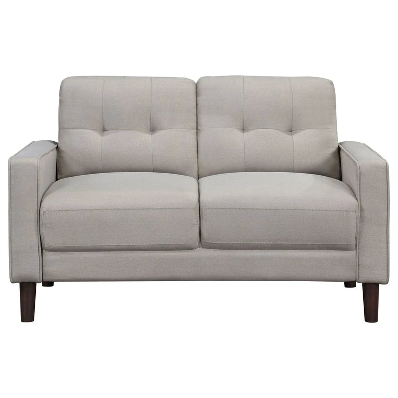 Bowen Upholstered Track Arm Tufted Loveseat Beige by Unique Piece Furniture
