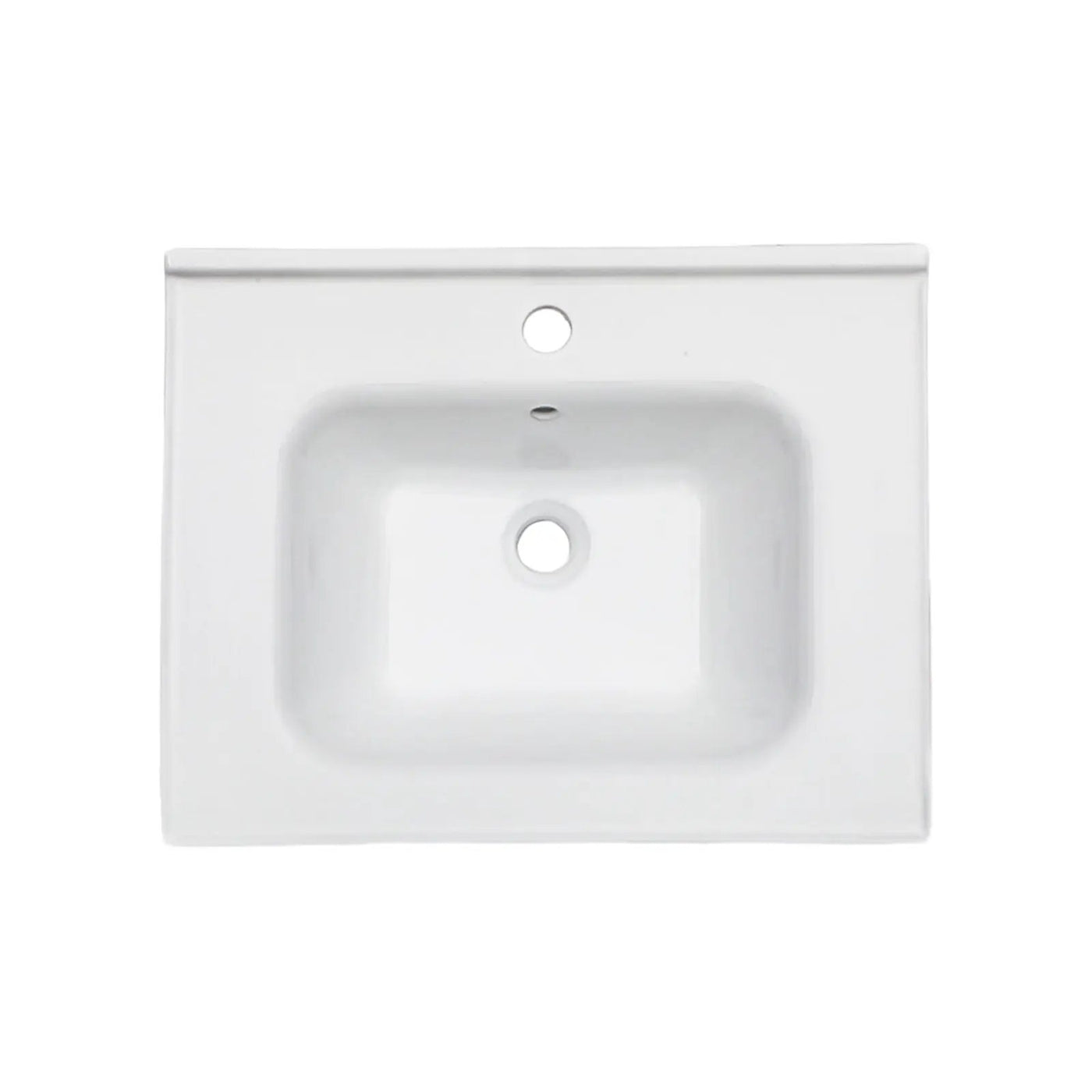 Rectangular Single Vanity Top With 1 Faucet Hole And Overflow Ceramic by HouseOfZazla