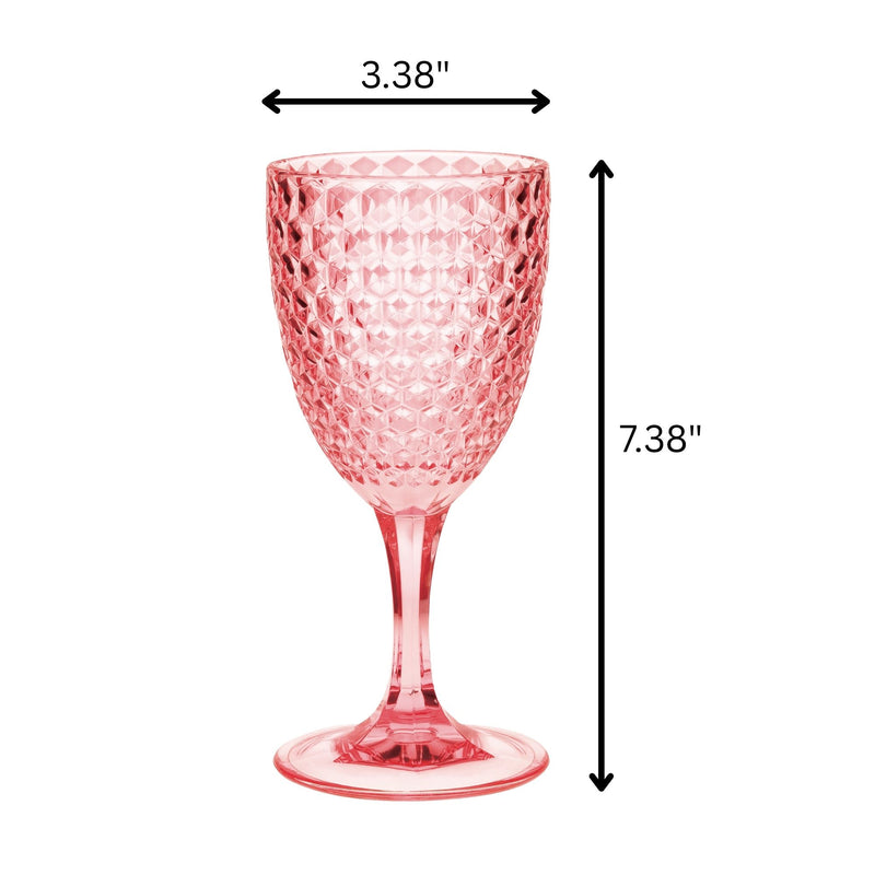 Diamond Cut Plastic Wine Glasses (Set of 4) by HouseOfZazla