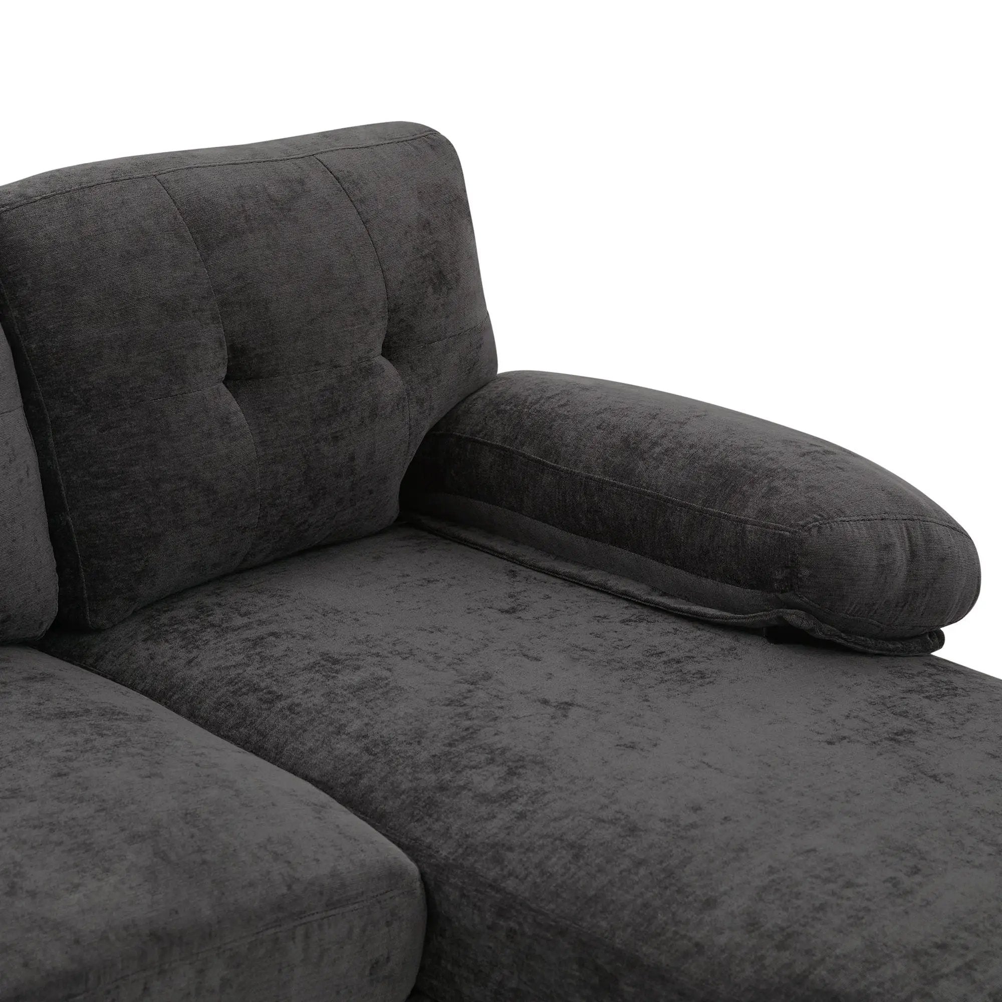 U-Shaped Sectional Sofa 103.5" Fabric Couch With Dual Chaise Lounges, Storage Pockets, Armrest Pillows by HouseOfZazla