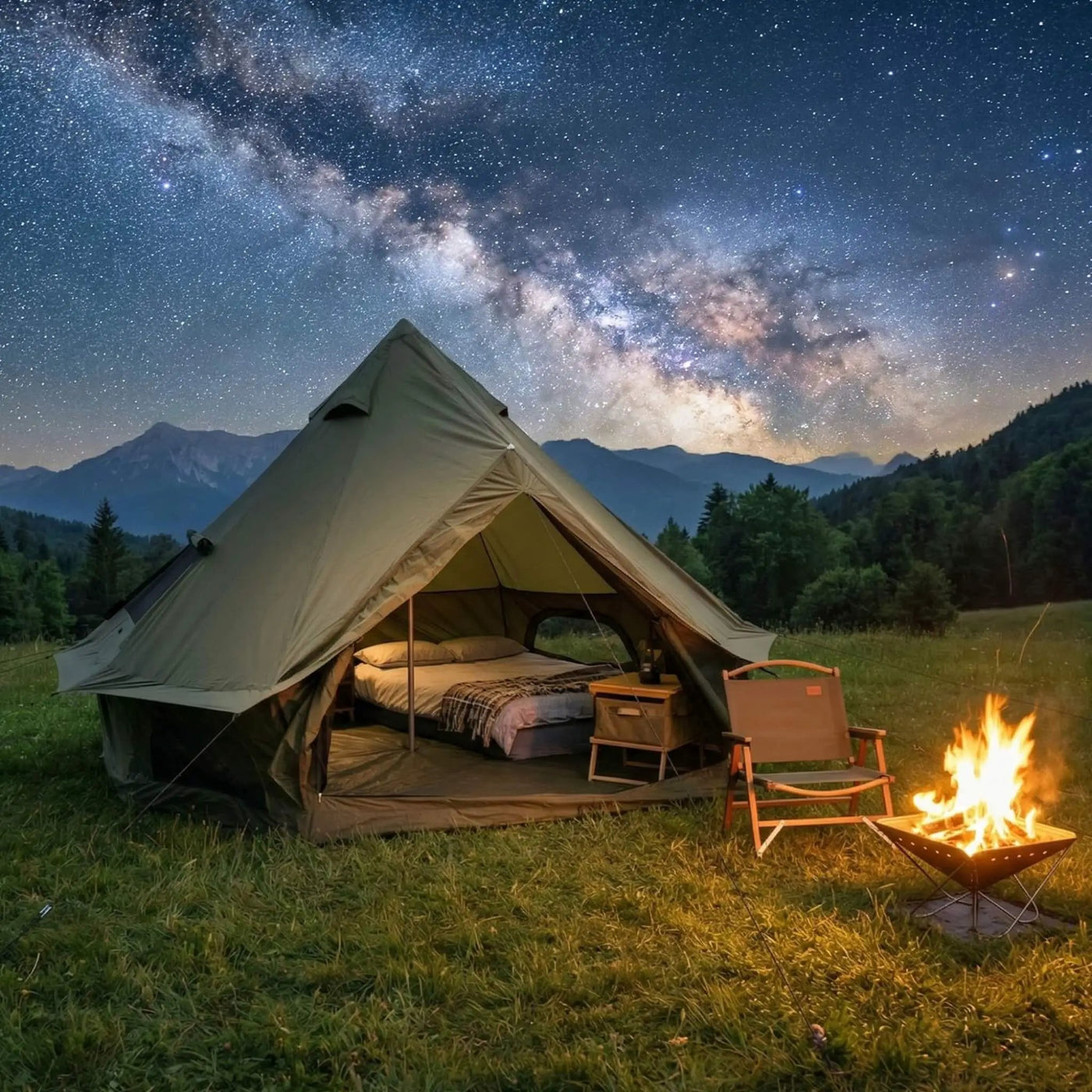 Large 16FT 10-Person All-Season Waterproof Bell Tent With Stove Jack (SAK31584) by SAKSBY WHOLESALE