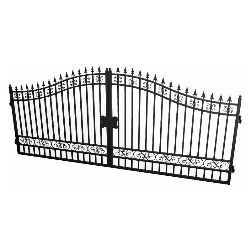 16x8 ft Steel Dual Swing Driveway Gate by Chery Industrial
