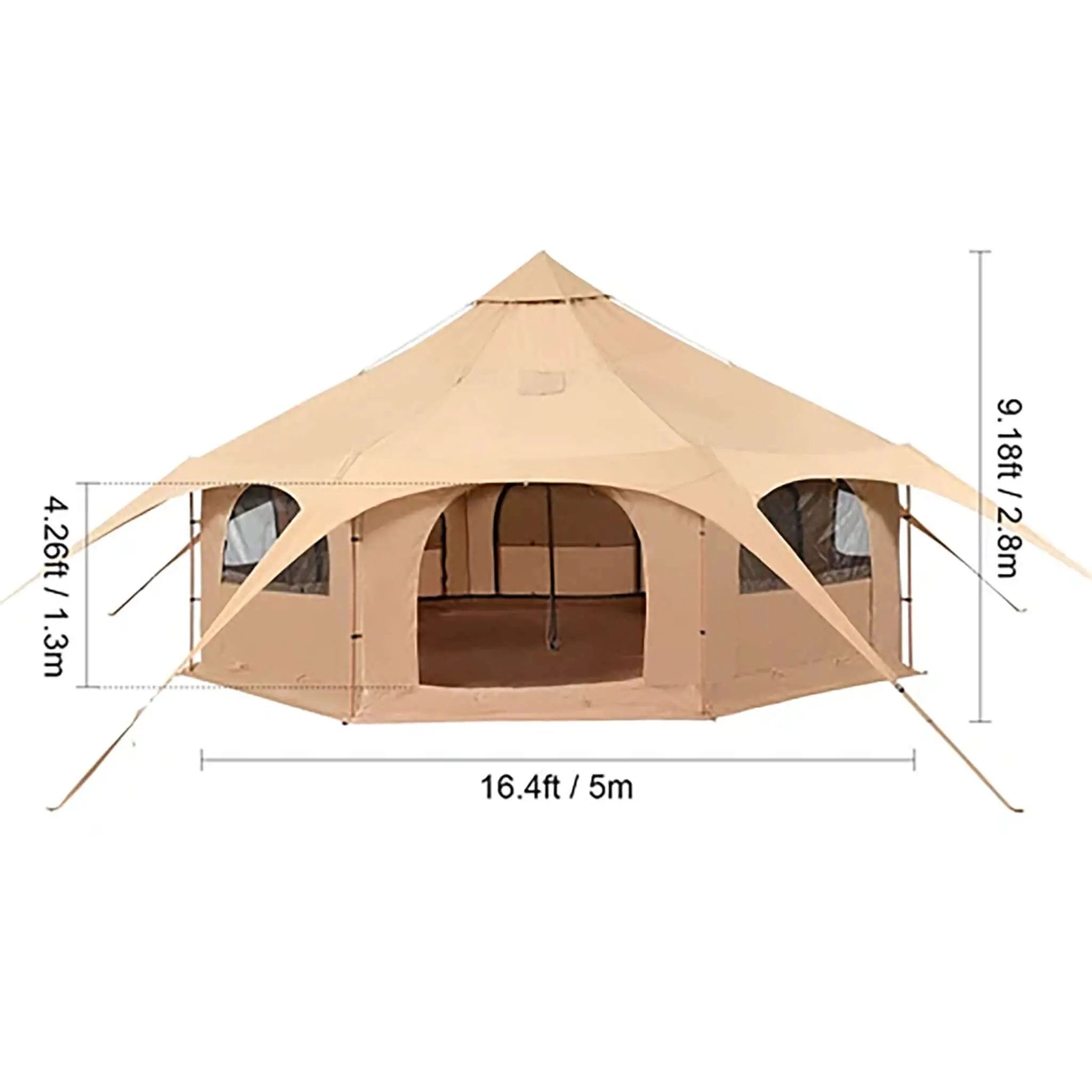 16FT Large Premium 4-Season 8-Person Bell Yurt Tent With Stove Jack (SAK75947) by SAKSBY WHOLESALE