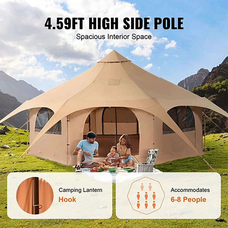 16FT Large Premium 4-Season 8-Person Bell Yurt Tent With Stove Jack (SAK75947) by SAKSBY WHOLESALE