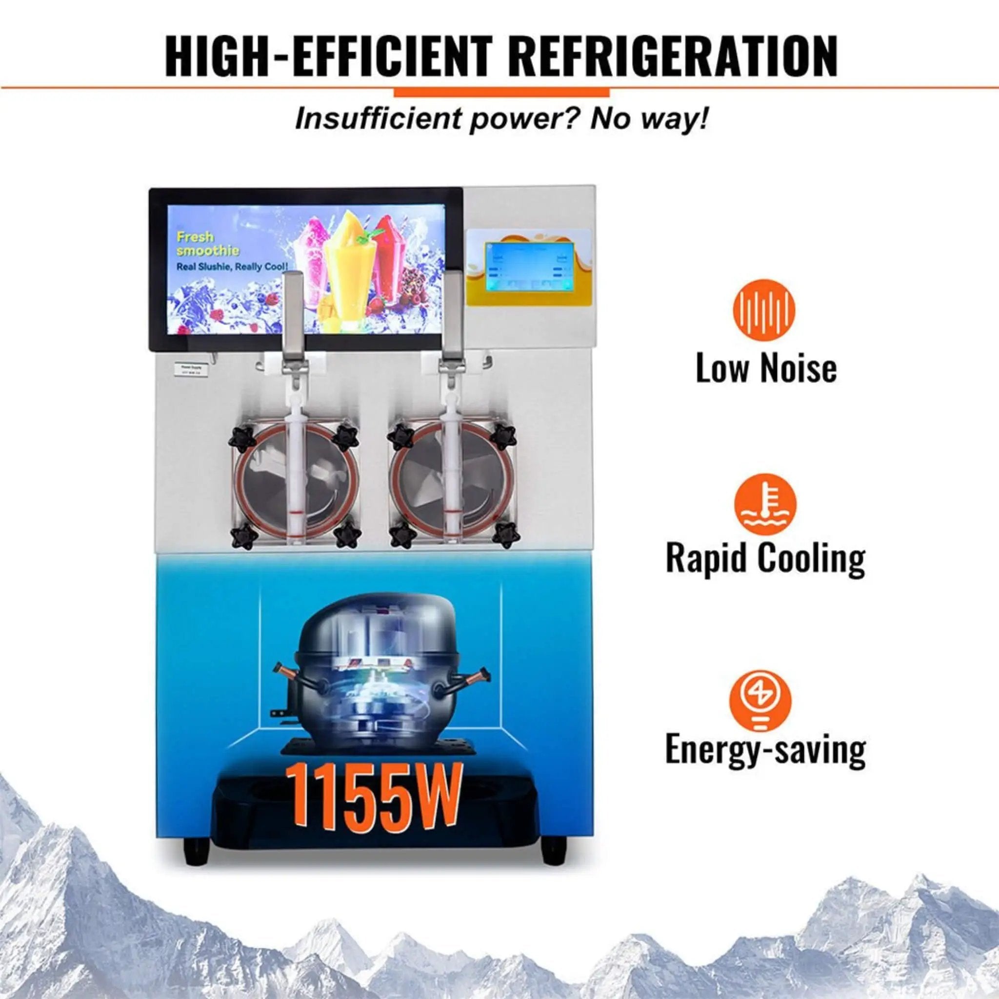 Commercial 16L 1155W Double Frozen Margarita Ice Slushie Drink Maker Machine (SAK95281) by SAKSBY WHOLESALE