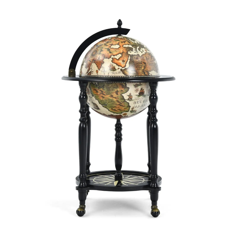 16th Century Nautical Chart Wine Cabinet with Wheels by DirectDeals