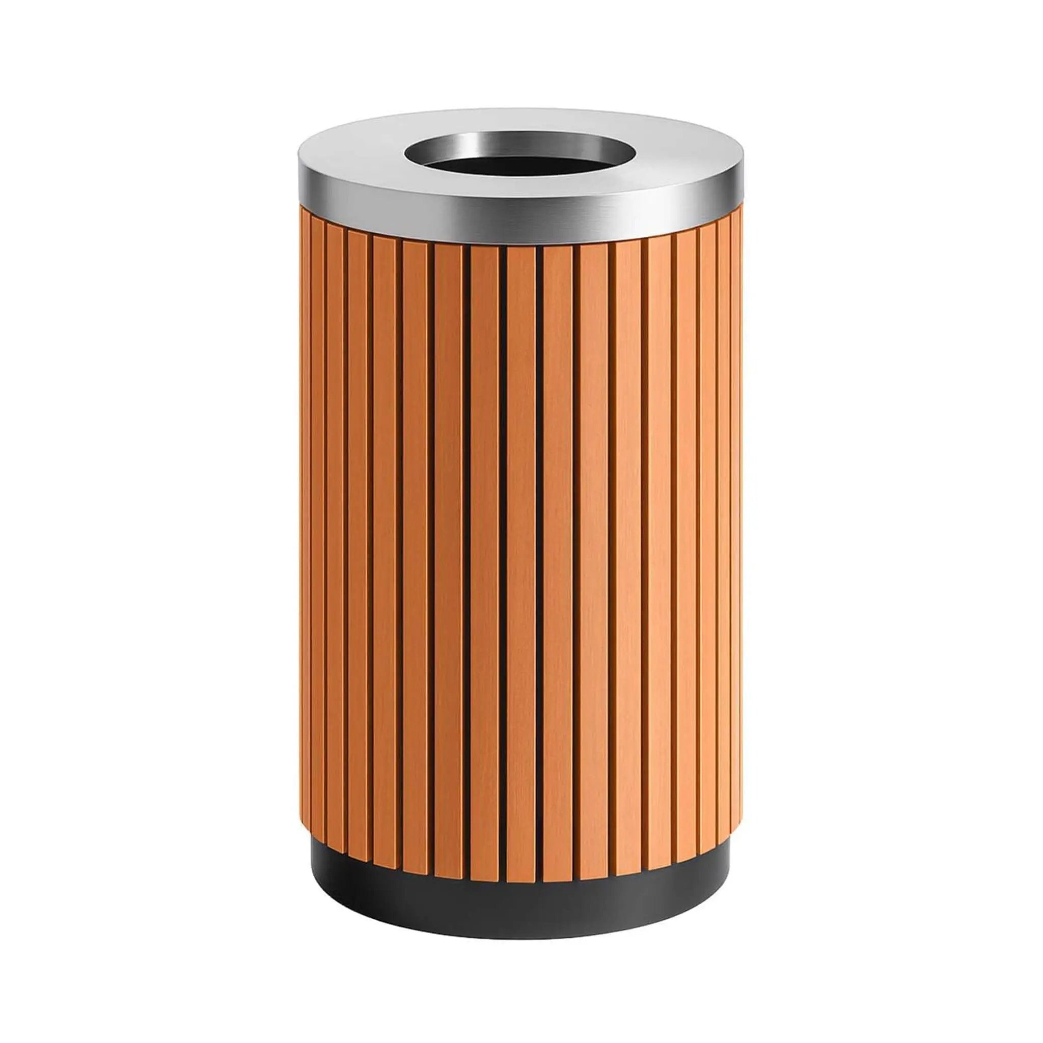 17-Gallon Commercial Round Outdoor Trash Can With Open Lid (SAK18520) by SAKSBY WHOLESALE