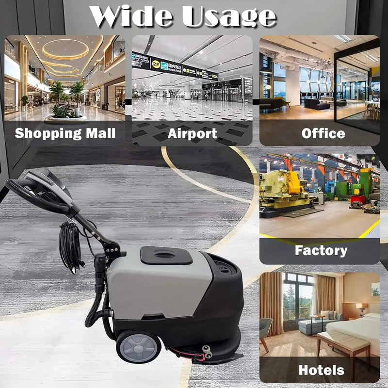 17-Inch 110V Heavy-Duty Commercial Walk-Behind Dual Tank Floor Scrubber (SAK83472) by SAKSBY WHOLESALE
