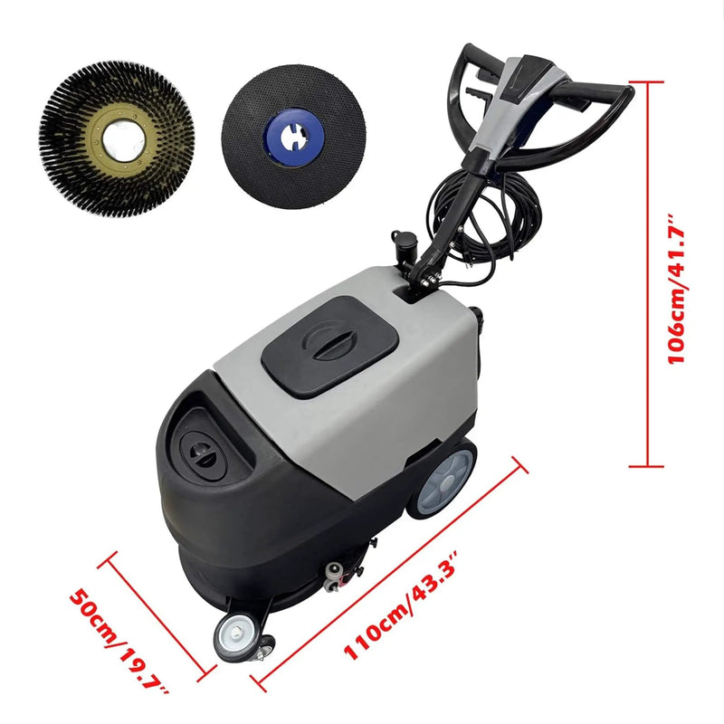 17-Inch 110V Heavy-Duty Commercial Walk-Behind Dual Tank Floor Scrubber (SAK83472) by SAKSBY WHOLESALE