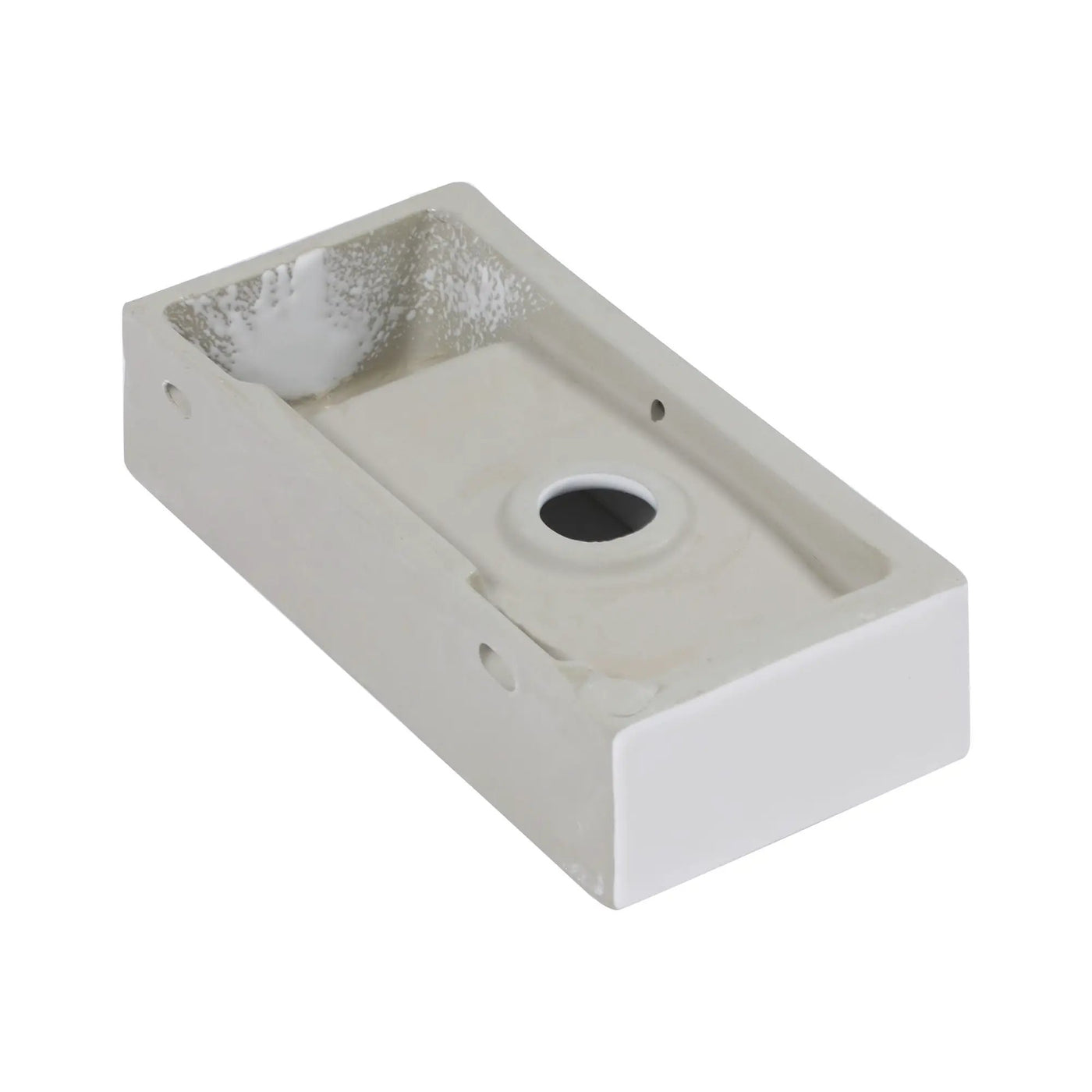 Modern Ceramic Rectangle Wall Mount Bathroom Sink With Single Faucet Hole by HouseOfZazla