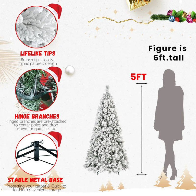 7FT Flocked Christmas Tree with 1060 Tips by HouseOfZazla