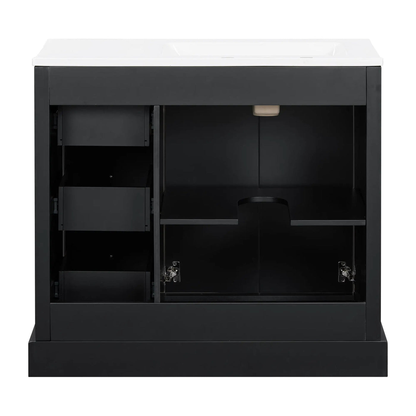Bathroom Vanity With Sink, Soft-Close Doors, Adjustable U-Shelf, 3 Drawers by HouseOfZazla