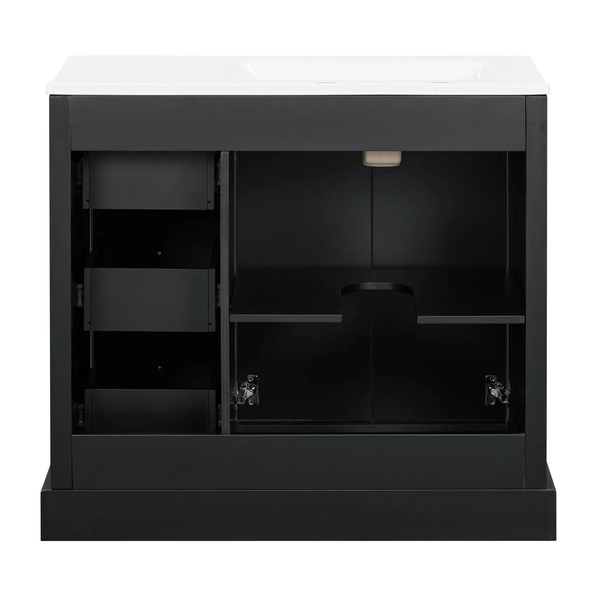 Bathroom Vanity With Sink, Soft-Close Doors, Adjustable U-Shelf, 3 Drawers by HouseOfZazla