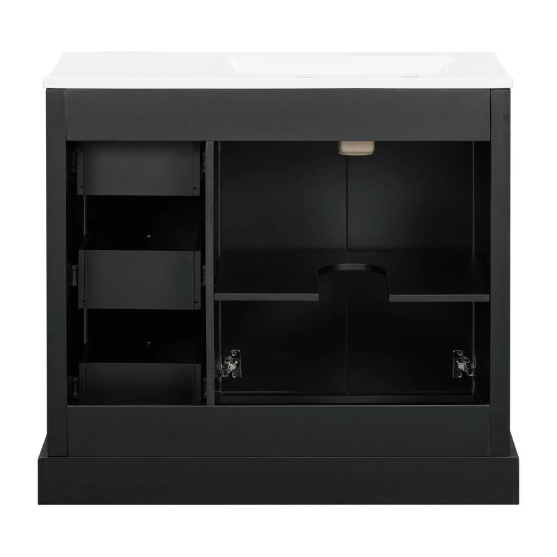 Bathroom Vanity With Sink, Soft-Close Doors, Adjustable U-Shelf, 3 Drawers by HouseOfZazla